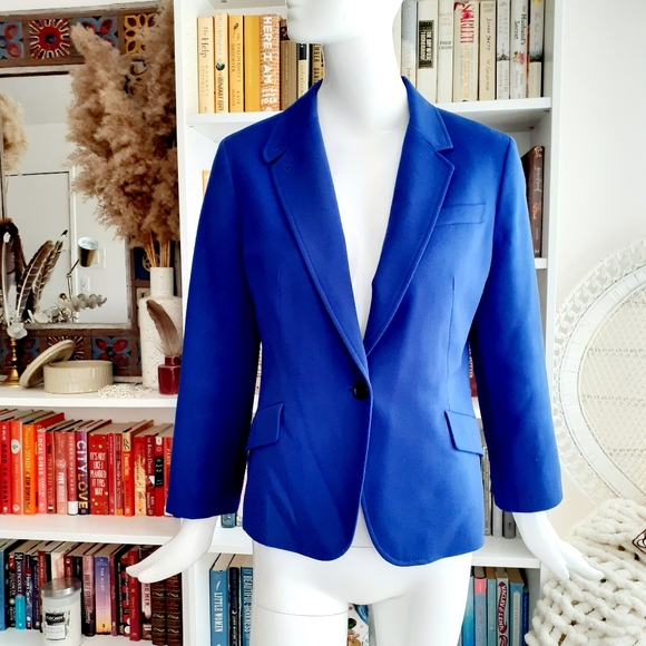 TALBOTS Blue Wool Blazer - Picture 1 of 5